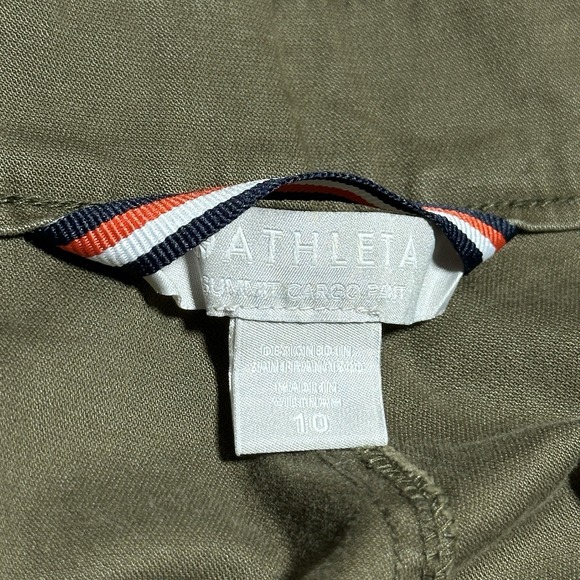NEW Athleta Summit Cargo Pants Womens 10 Olive Green Stretch Side Stripe NWT - Picture 5 of 15